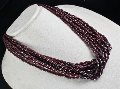 Exclusive Natural Red Garnet Beads 1135 Ct Sterling Silver Fancy 12 L Necklace