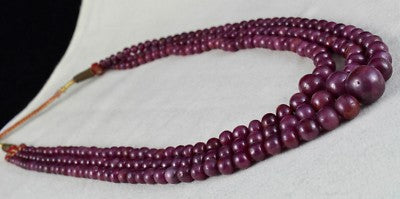 Certified Natural Ruby Round Beads Necklace 712 Ct Gemstone Big Finest 3 L