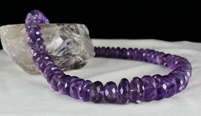 Certified Natural Brazilian Amethyst 1220 Cts Faceted Sterling Silver Necklace