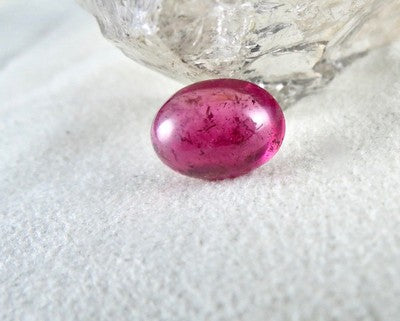 Certified Natural Pink Tourmaline Rubellite 9.64ct Oval Cabochon Ring Pendant
