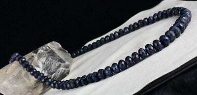 Dyed Sapphire Corundum Beads 803 Carats Round Faceted Gemstone Necklace