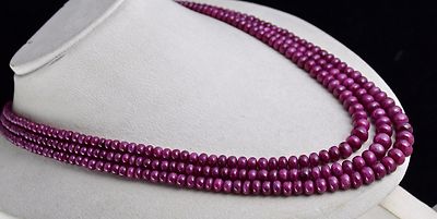 Certified Natural Untreated Ruby Beads Necklace 800 Ct For Ladies