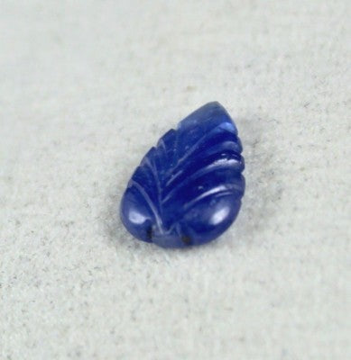Natural Burma Blue Sapphire Carved Leaf 5.72 Ct Gemstone Ring Pendant No Heat