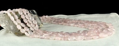 Natural Rose Quartz 1134 Ct Beads Cabochon Fashion Necklace For Women