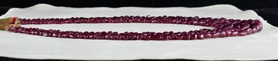 Certified Natural Untreated Ruby Beads Uneven Tumble Necklace 715ct Gemstone