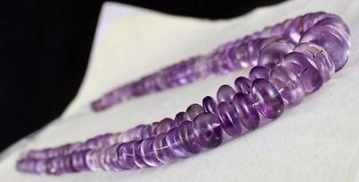 Certified Natural Amethyst Beads 1147 Ct Statement Necklace Purple Shaded