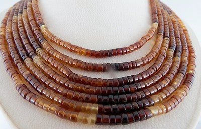 Certified Hessonite Garnet Shaded Button Necklace 1047 Ct Semi Precious Gemstone