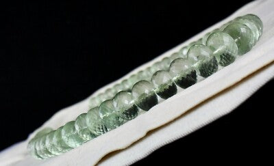 Certified Green Amethyst Faceted Round Beads 867 Ct Gemstone Necklace