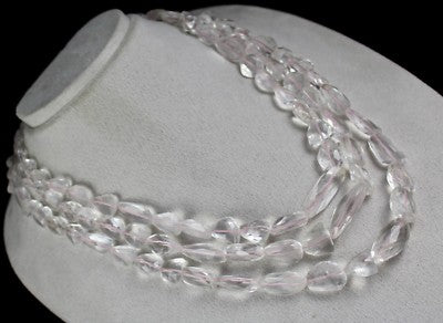 Certified Natural Pink Aquamarine Faceted Tumble Beads 992ct Necklace