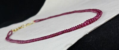 Natural Untreated Ruby Beads Round 120ct 2 Line Gemstone Ladies Necklace