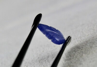 Natural Burma Blue Sapphire Carved Leaf Ring Pendant 1.87ct Unheat Gemstone