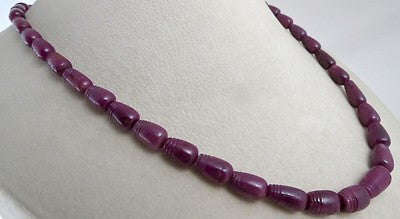 Certified Natural Ruby 335ct Carved Fancy Drops Gemstone Necklace With Clasp