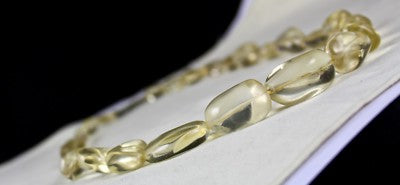 Natural Lemon Quartz 580 Carats Tumble Beads Gemstone Necklace