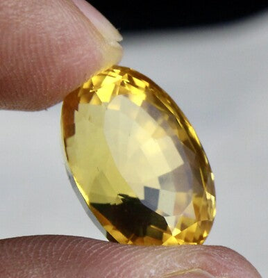 Yellow Citrine Oval Cut 20x13mm 20.78ct Loose Gemstone Ring Pendant