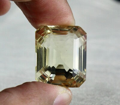Yellow Citrine Octagon Cut 53.10 Ct Gemstone Pendant Ring Designing