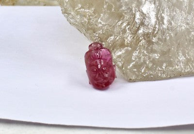 15x10mm Natural Pink Tourmaline Carved Buddha 9.15ct Gem For Ring Pendant