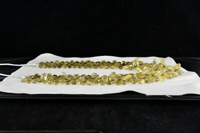 Certified Natural Lemon Quartz Beads 1502 Ct Tear Drops Gemstone Necklace