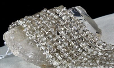 Antique Natural Smoky Quartz Carved Melon Beads Necklace 735 Ct Gemstone