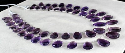 Certified Natural Amethyst Tear Drop Beads Necklace 783ct 24mm 755 Carats
