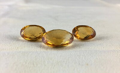 Natural Yellow Citrine 26.32ct Oval Cut 3pcs Gemstone Earrings Pendant Set