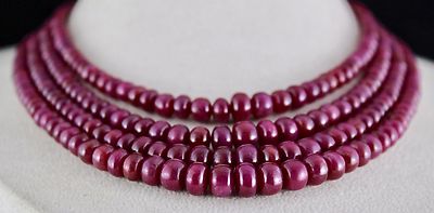 Certified Natural Untreated Ruby 882 Ct Round Gemstone Beaded Necklace For Women