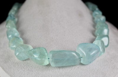 Certified Natural Blue Aquamarine 1471 Ct Sterling Silver Gemstone Necklace