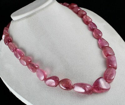 Certified Natural Pink Tourmaline Rubellite Necklace 989 Ct Fine Gemstone