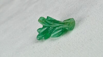 Certified Antique Natural Emerald 20.96ct Leaf Flower Carve Pendant Brooch Women