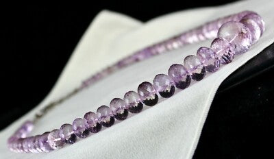 Natural Pink Amethyst Beads Faceted Round 663 Ct Gemstone Fashion Necklace