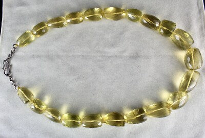 Certified Natural Green Gold Lemon Quartz Necklace 1492 Ct 30mm Nuggets Gemstone