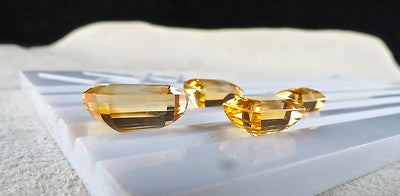 Natural Citrine Octagon Cut Gemstone 33 Ct For Earring Ring Pendant Set