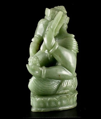 Certified Lord Ganesha Natural Aventurine 22700 Ct Green Jade Home Decor Statue