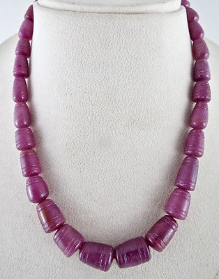 Certified Natural Unheated Ruby Beads 443ct Gemstone With Metal Clasp