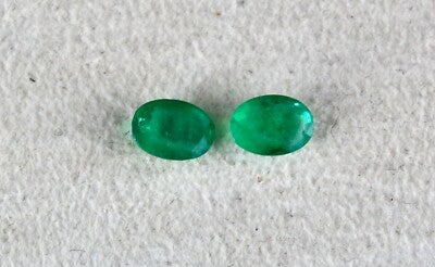 Natural Zambian Emerald Oval 1.52 Ct 7x5 Mm Gemstone Pair Earring Design