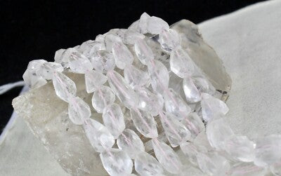 Natural Pink Aquamarine 1094 Ct Faceted Tumble Beads Gemstone Necklace