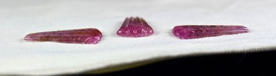 Natural Pink Tourmaline Carved 3 Pcs 42.32 Ct Gemstone Earring Pendant