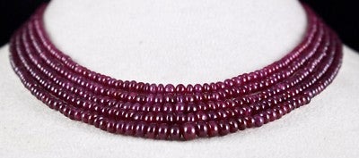 Certified Natural Ruby Beads Round 5 L 230 Ct Gemstone Beaded Necklace