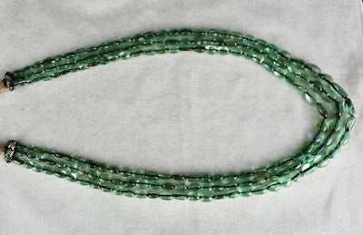Certified Vintage Natural Emerald Beads Cabochon 376ct Gemstone Necklace