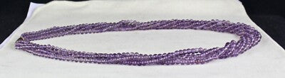Elegant 562ct Natural Amethyst Round Beads 5 Line Gemstone Necklace For Women
