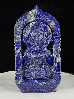 Certified Natural Lapis Lazuli Lord Ganesha 10" 21000 Ct Gemstone Decor Statue