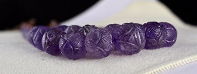 Certified Natural Amethyst Beads 616 Ct Purple Gemstone Vintage Necklace