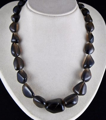 Natural Smoky Quartz 770 Carats Gemstone Tumble Beads Cabochon Necklace