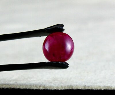 Certified Gtl Natural Untreat Burmese Ruby 6.21 Ct Round Cabochon Gem Ring
