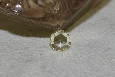 Certified Natural Rose Cut Yellow Diamond 0.71ct Round Gem For Ring Pendant