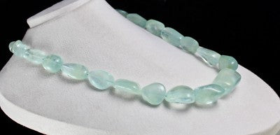 Certified Natural Blue Aquamarine Nugget Beads 1236 Ct Loose Gemstone Necklace