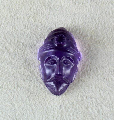 Natural Amethyst Carving Face Cabochon 15.32ct Gemstone Pendant Design