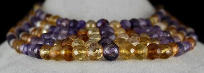 Natural Citrine Amethyst Faceted Multi Beads 1085 Ct Gemstone Necklace 5l