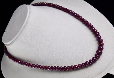 Certified 323 Ct Natural Ruby Necklace Round Red Untreated Gemstone String