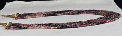 Natural Multi Colour Tourmaline 467ct Faceted Beads Gemstone Necklace