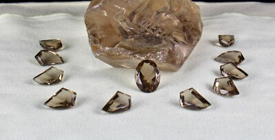 Natural Smoky Quartz Oval 11 Pc 86.75 Ct Gemstone For Set Designing